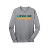 Ursuline Basketball 2020 - Long Sleeve Core Cotton Tee (Athletic Heather) - Ursuline Basketball Stacked Logo