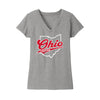 Team Ohio USSSA Baseball - Women's Re-Tee V-Neck (Light Heathered Grey)